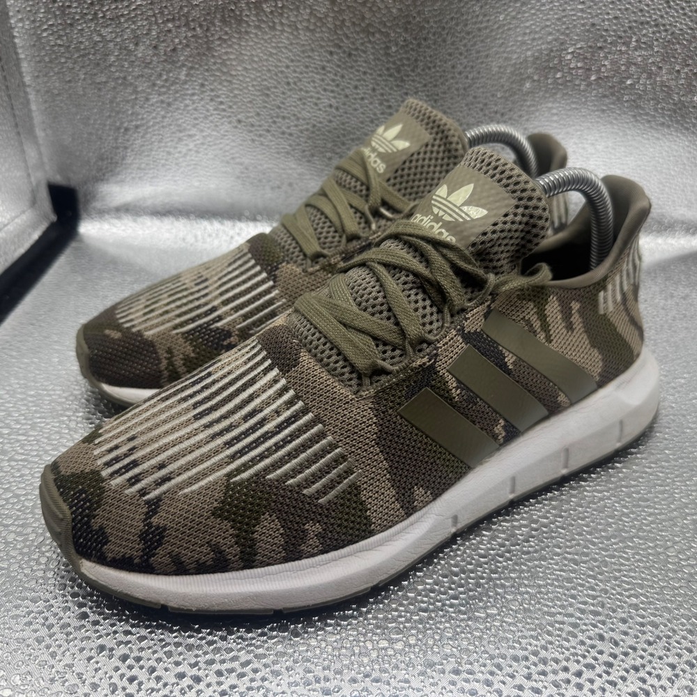 Size 7.5 Adidas Swift Run Shoes Mens Camo Green Excellent BD7976 Trainers - Picture 7 of 11